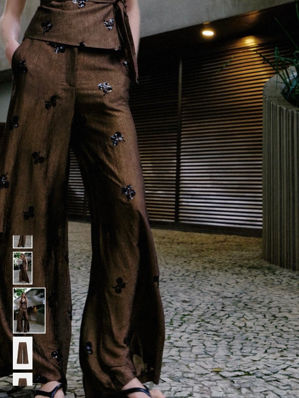 Zara wide leg sequin pants
